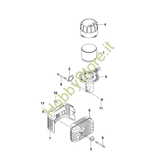 Picture of J - Filtro d'aria/tubo di scarico FJ180V-AM80